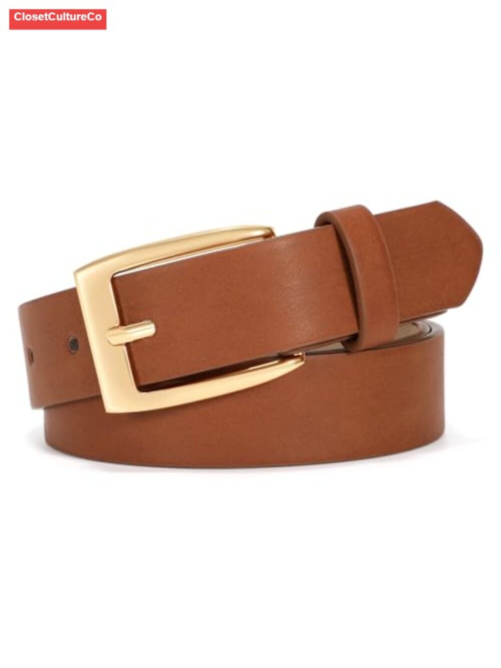 Faux Leather Vintage Belt with Gold Buckle for Jeans Dresses Plus-Size